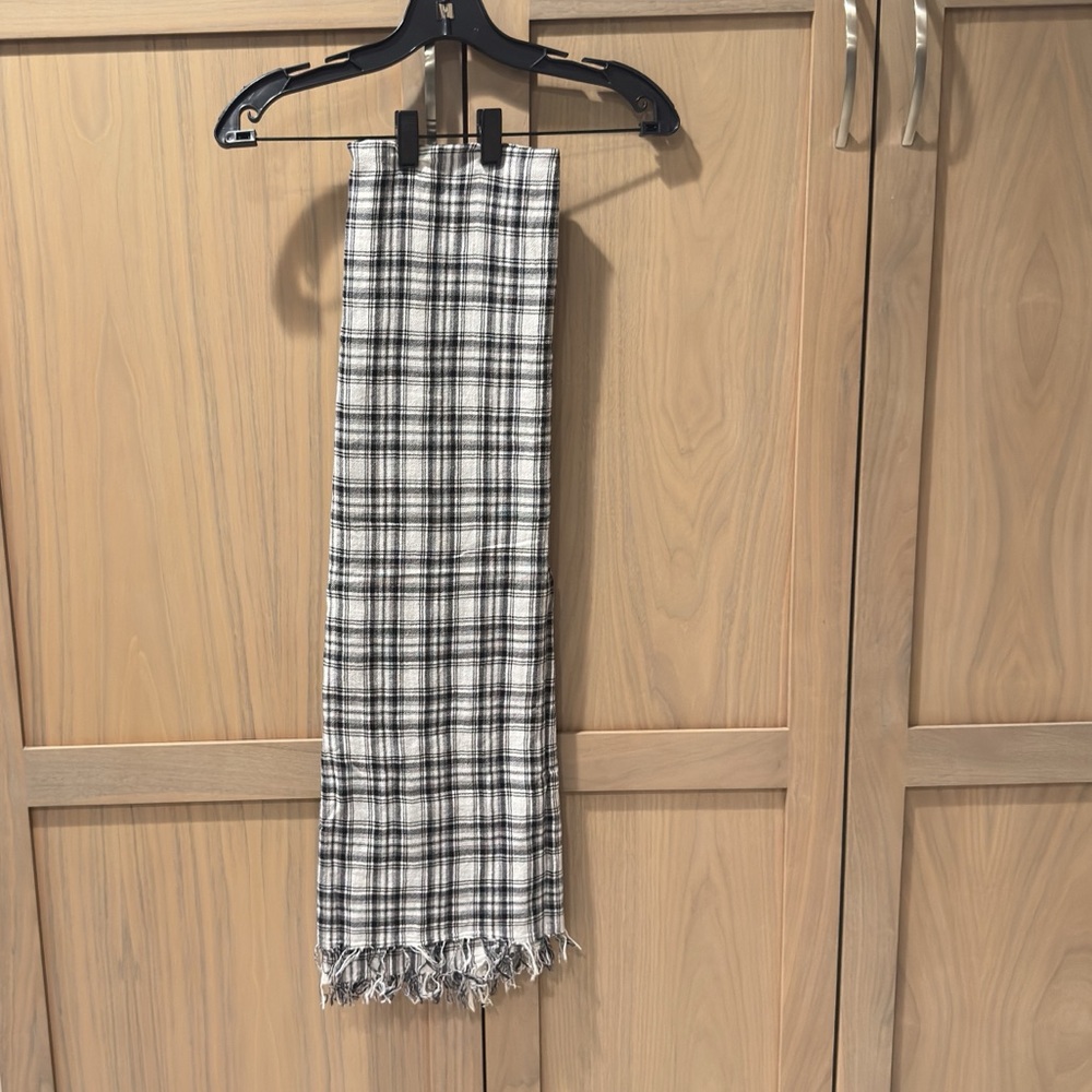J. Crew Black and White Plaid Scarf